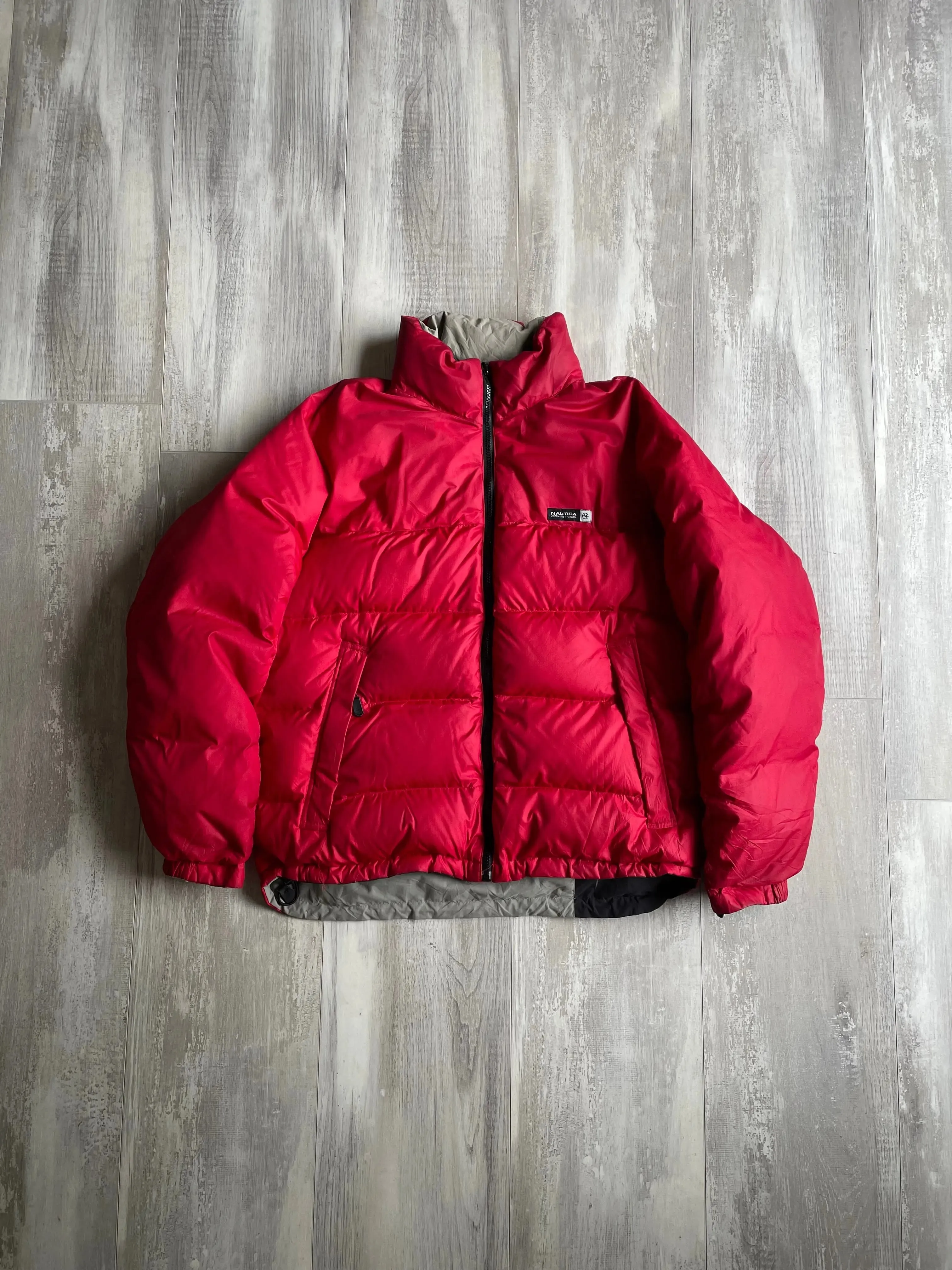 1990's Nautica Competition Reversible Puffer Jacket - L