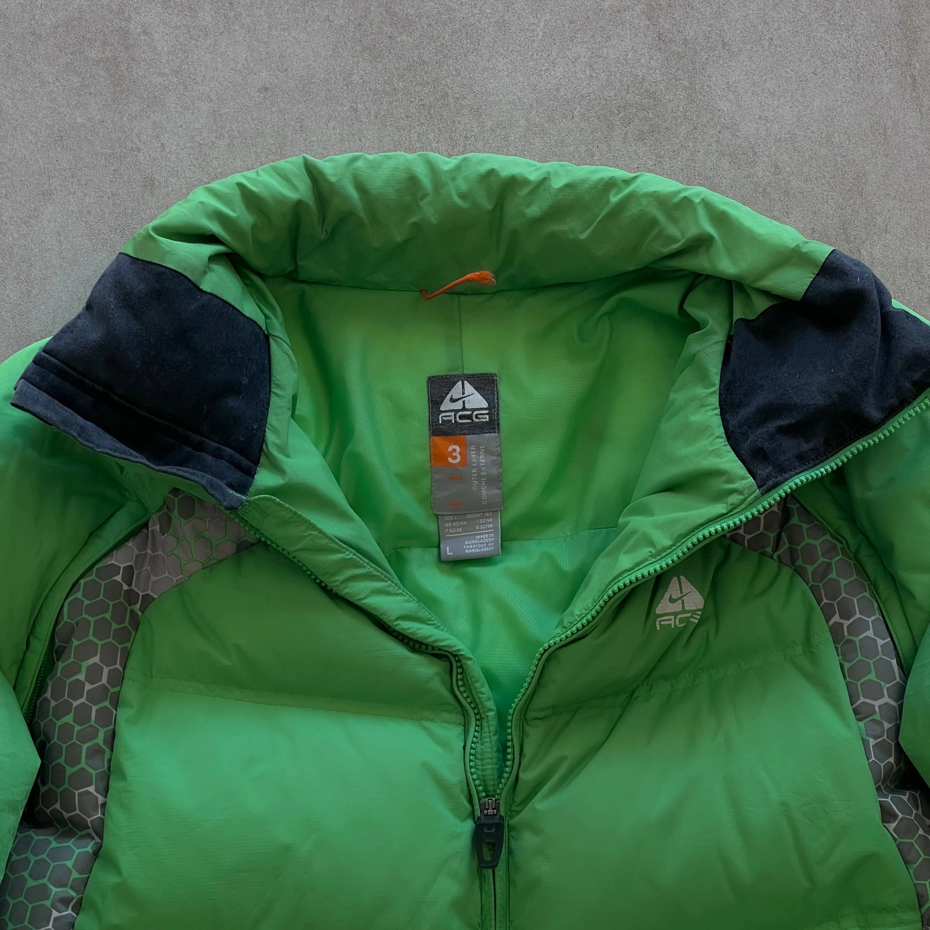 1990s Nike ACG Neon Green Puffer Jacket - L