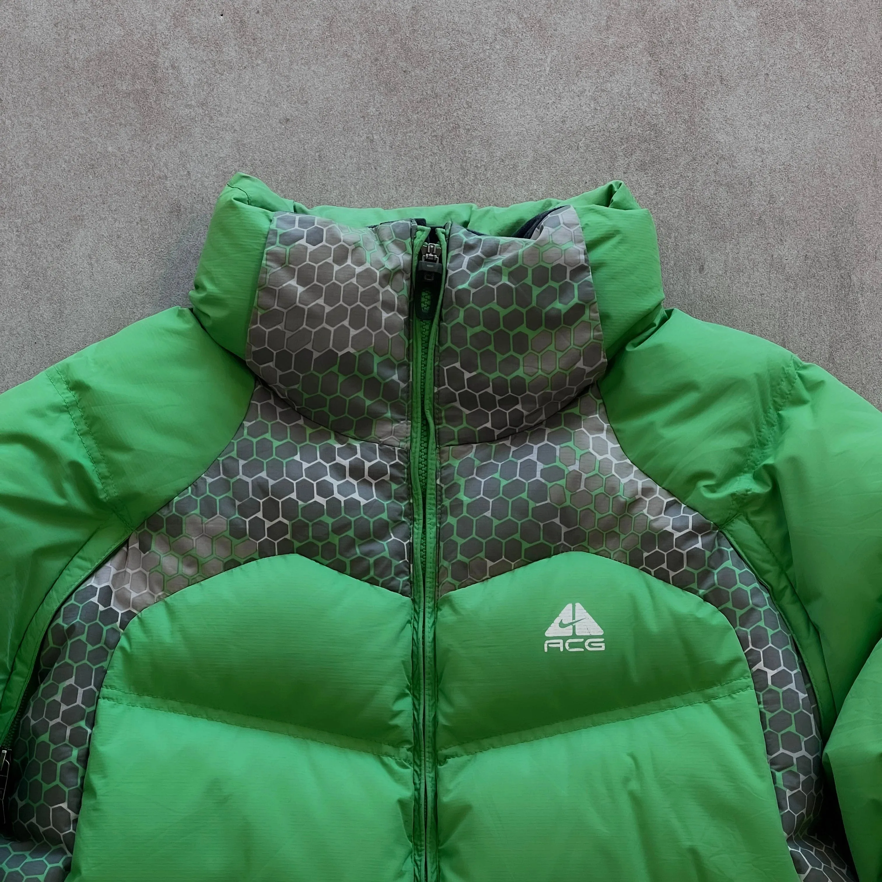 1990s Nike ACG Neon Green Puffer Jacket - L