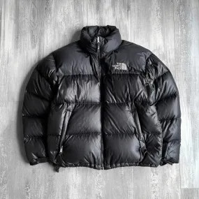 1990s The North Face Jacket Nuptse 700 Black Puffer Jacket - L