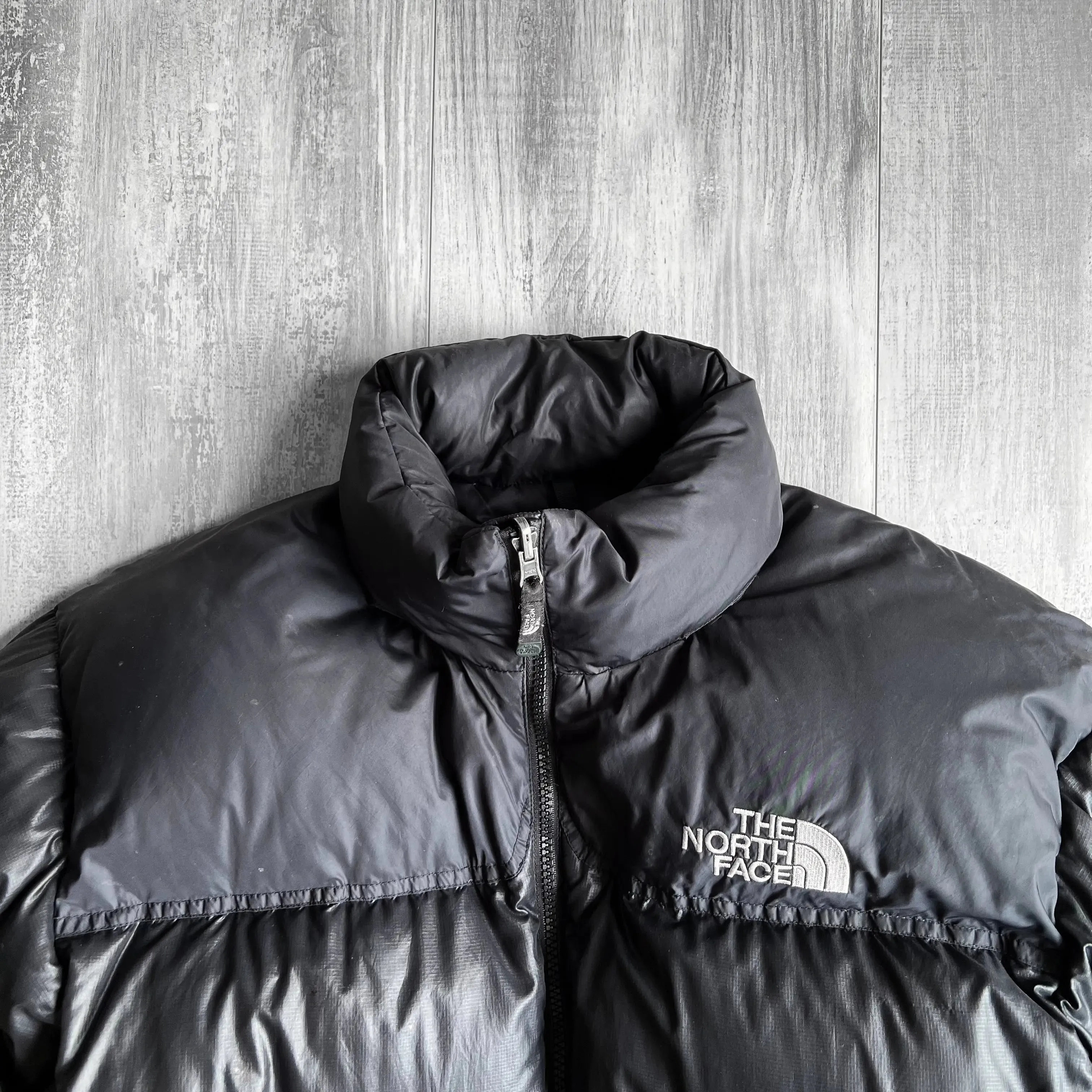 1990s The North Face Jacket Nuptse 700 Black Puffer Jacket - L