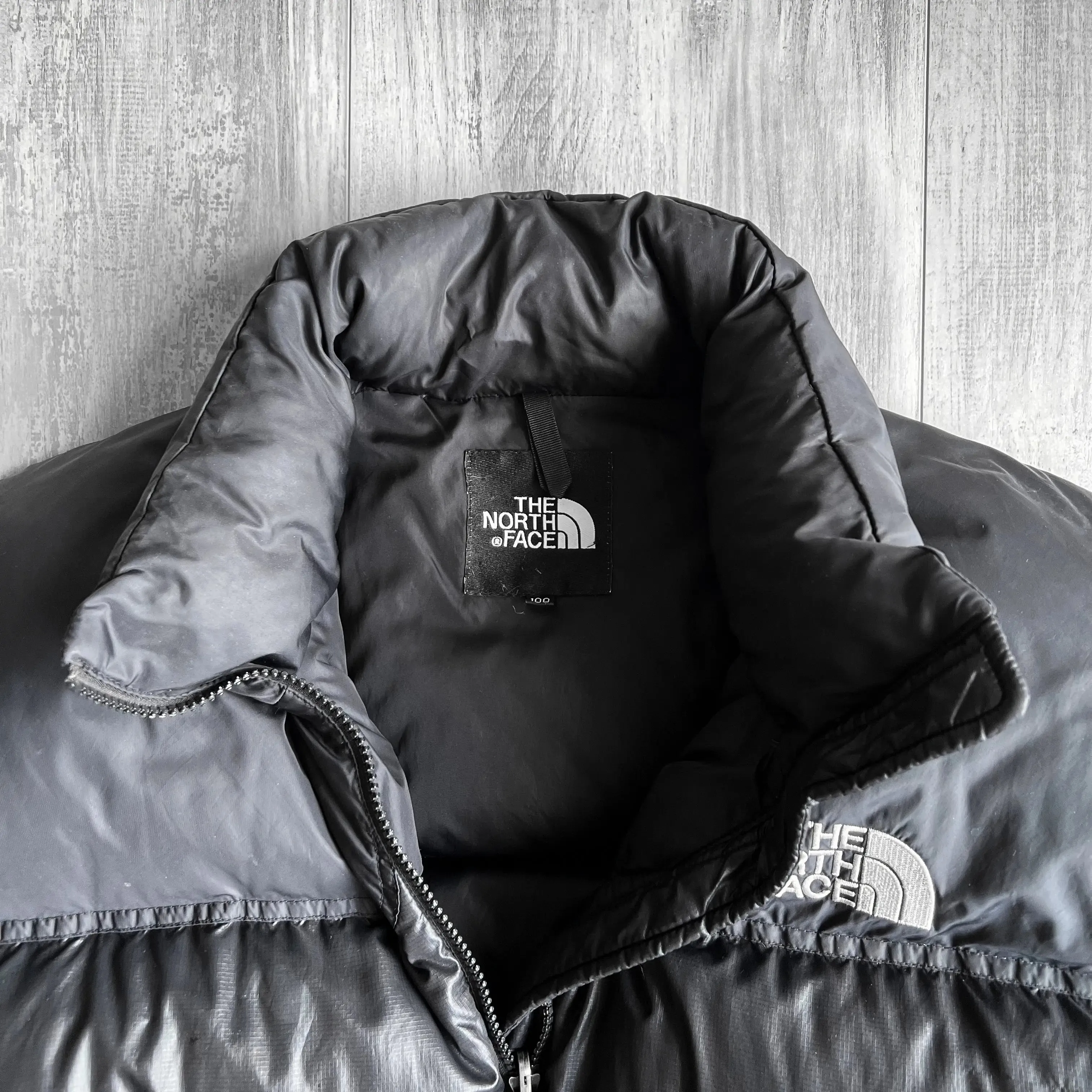 1990s The North Face Jacket Nuptse 700 Black Puffer Jacket - L