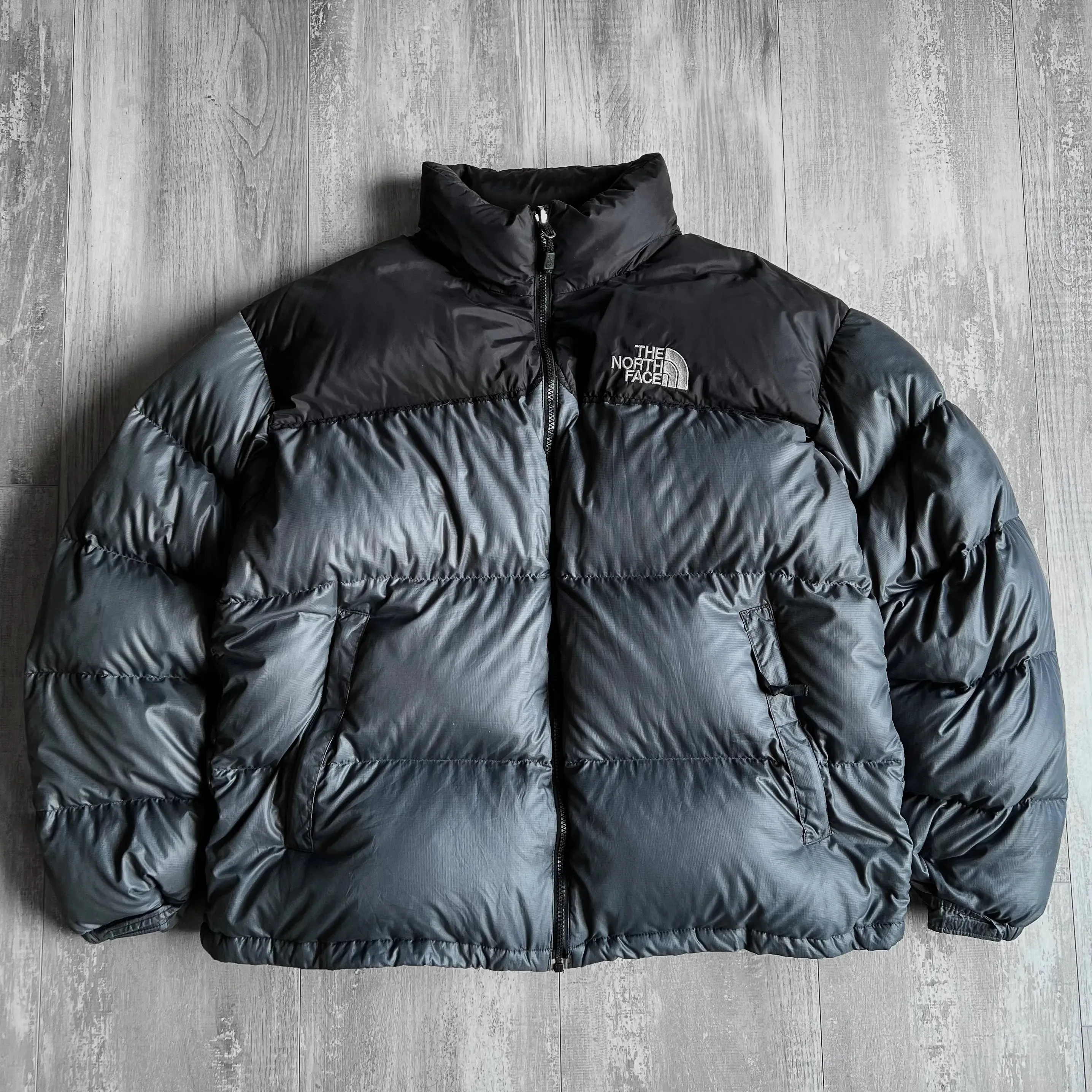 1990s The North Face Nuptse 700 Grey Puffer Jacket - XXL