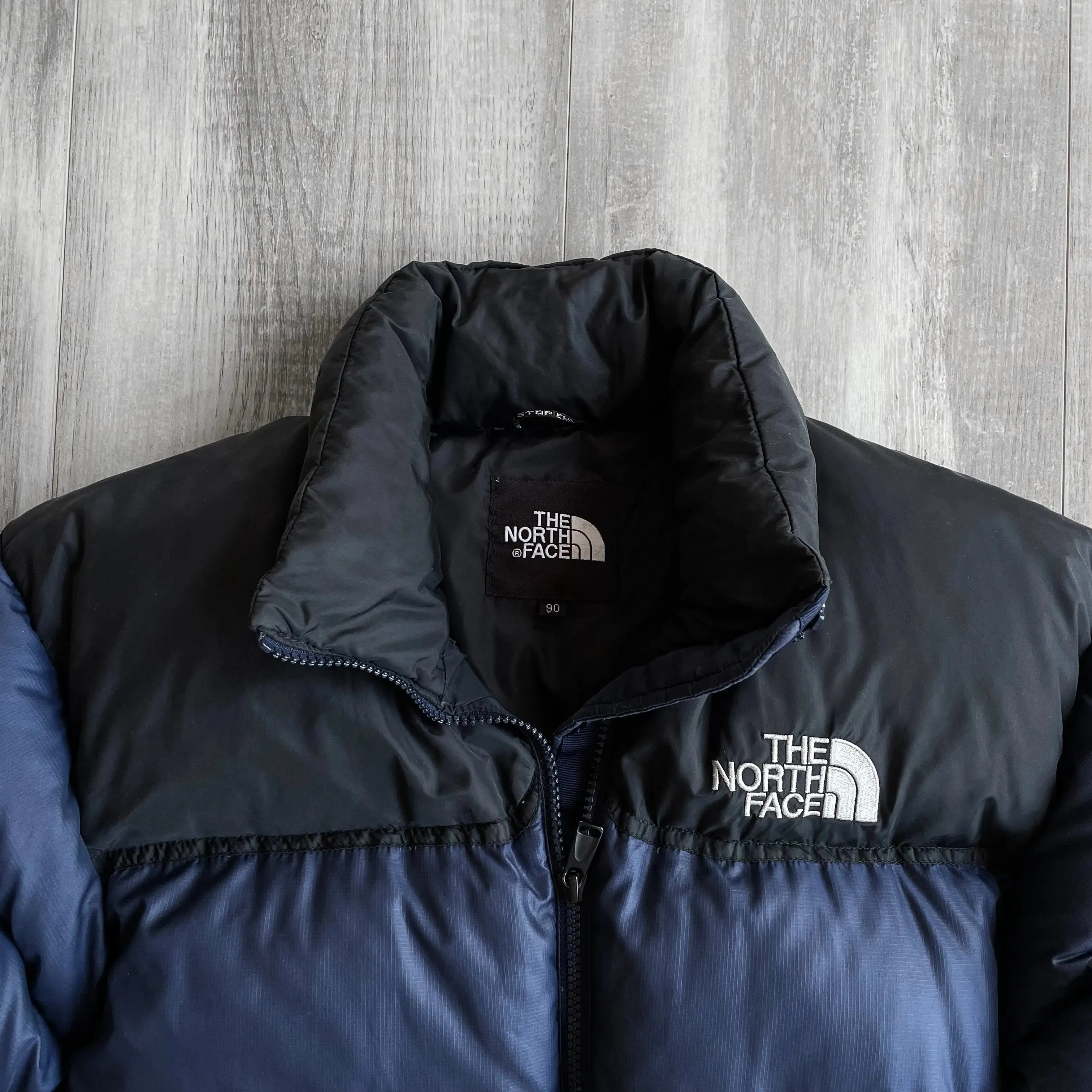 1990s The North Face Nuptse 700 Navy Puffer Jacket - S