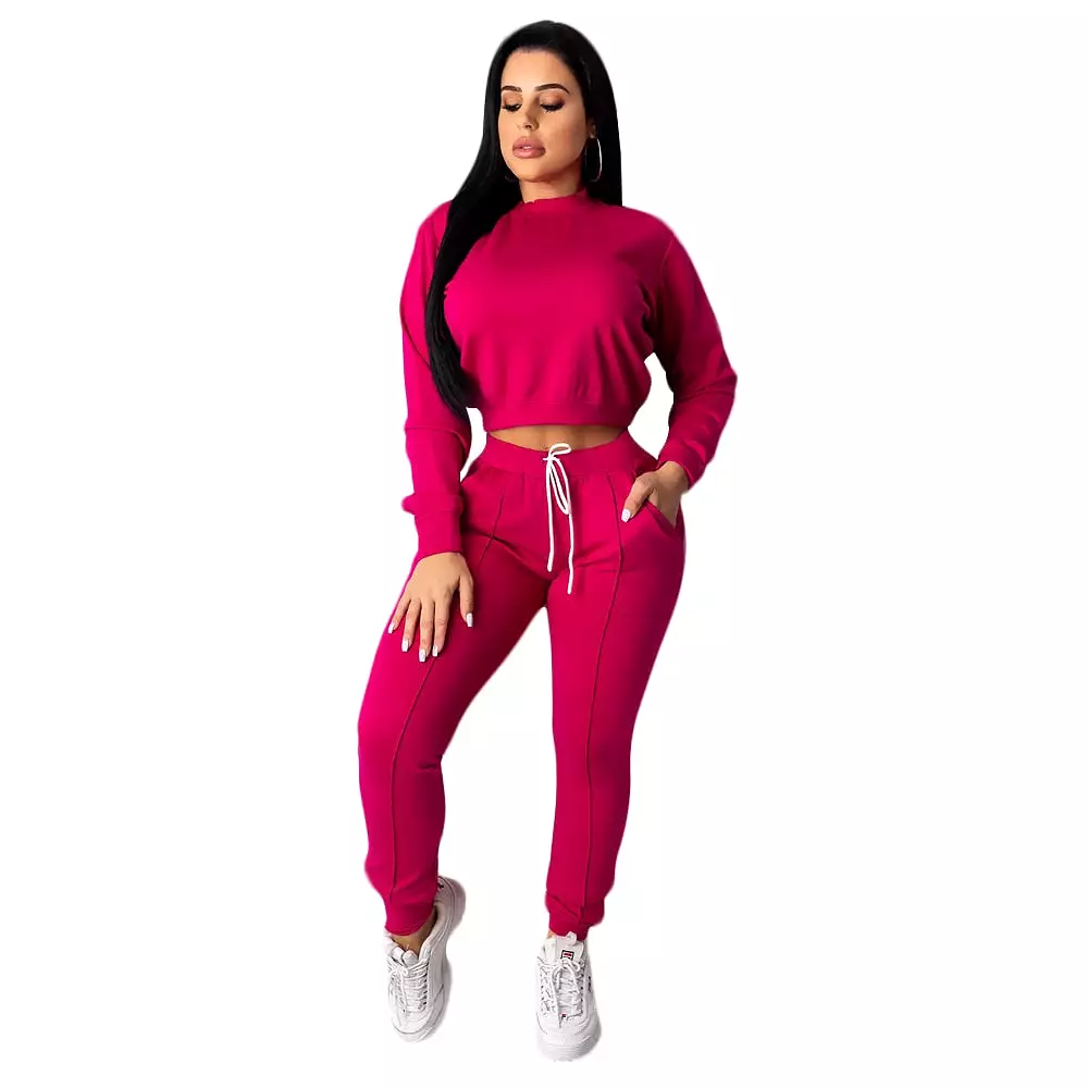 2 Piece Set Crop Top pants Set Sportwear Matching Set Workout sweat suits women jogging