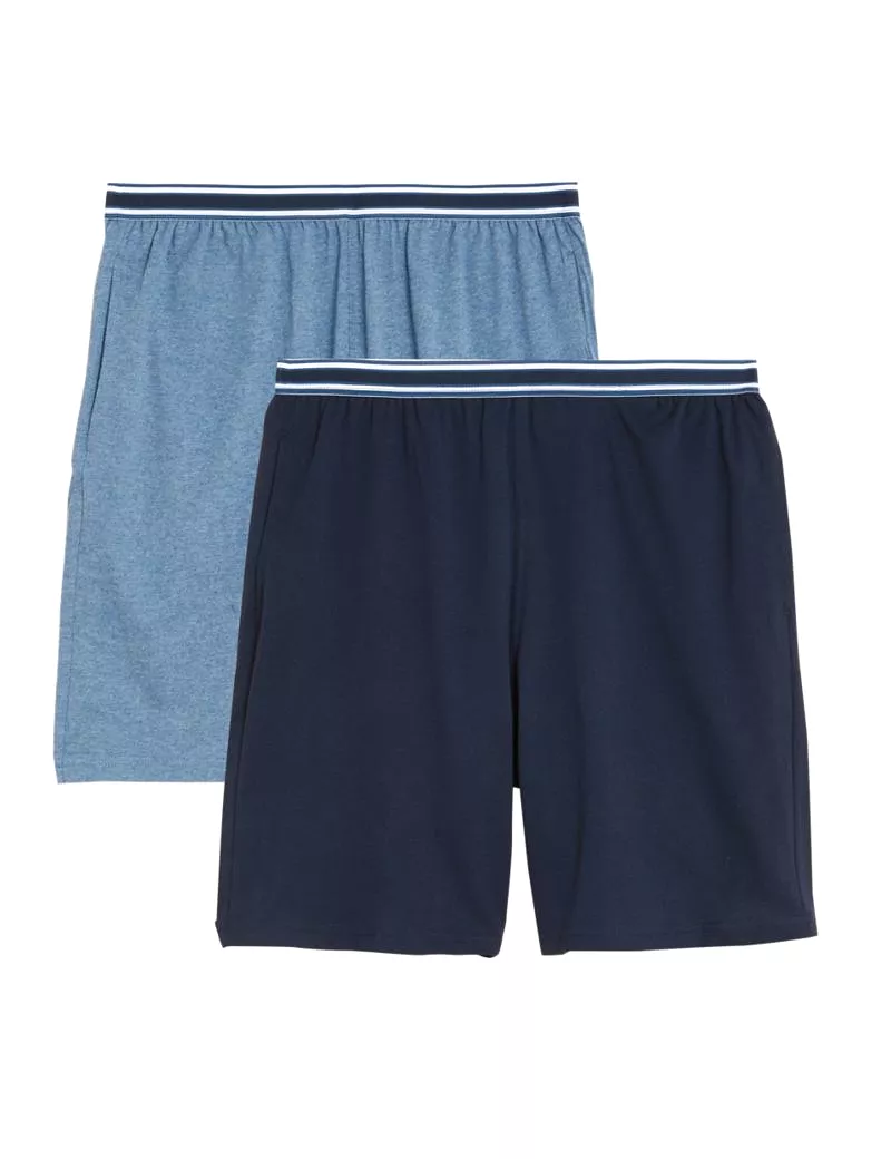 2pk Pure Cotton Pyjama Shorts