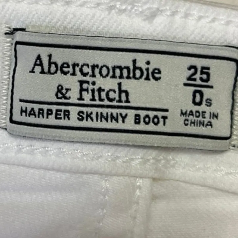 Abercrombie & Fitch Harper White Skinny Boot Mid Rise Stretch Ankle Jean Pants 0