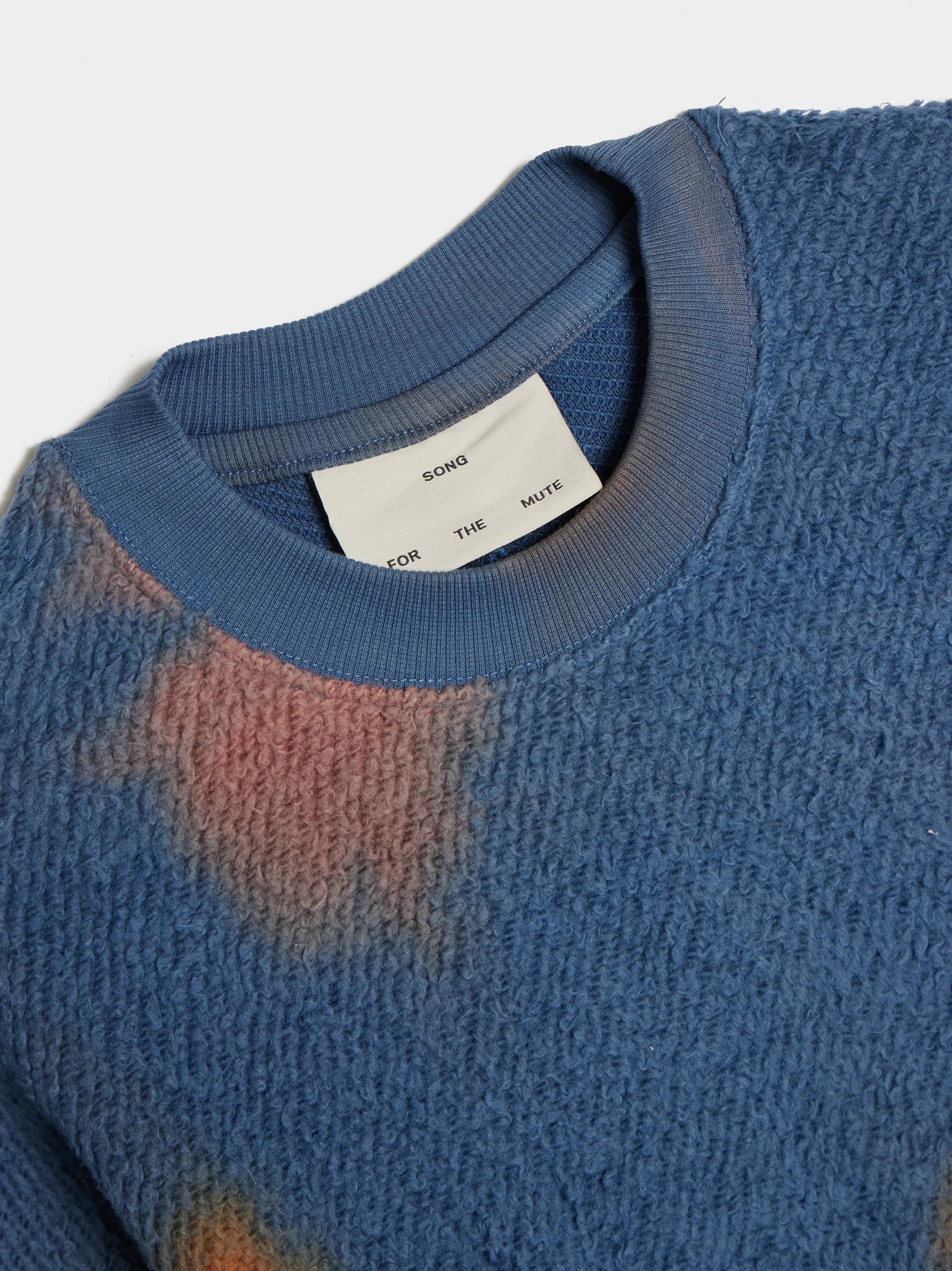 Acid Raw Crew Neck Pullover, Blue