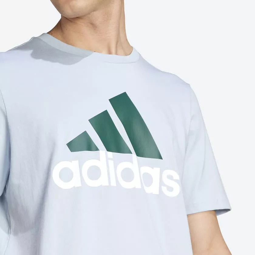 ADIDAS MEN'S ESSENTIALS BIG LOGO BLUE TEE