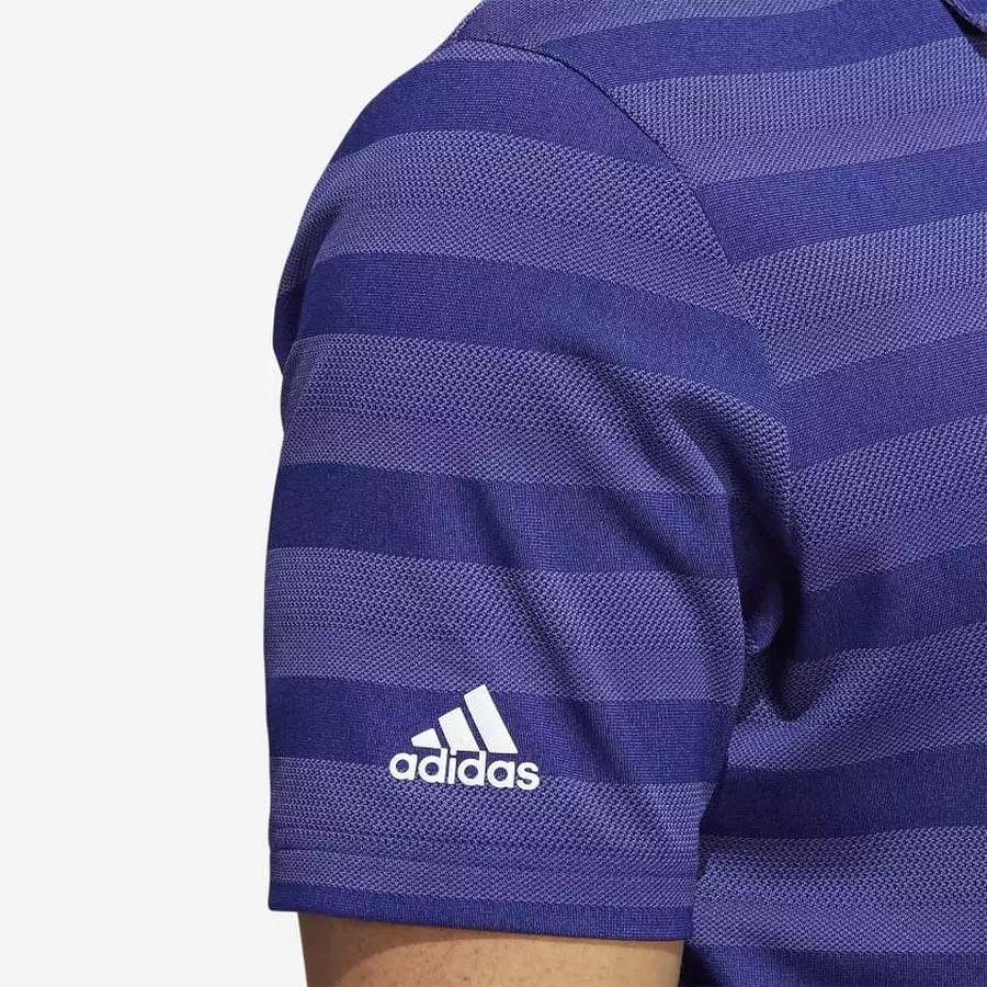 Adidas Two-Color Men's Striped Polo Shirt - Legacy Indigo