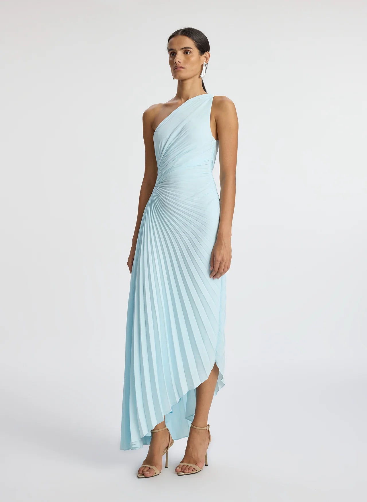 A.L.C - Delfina Matte Pleated Dress - Aqua