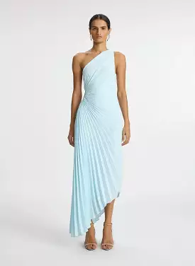 A.L.C - Delfina Matte Pleated Dress - Aqua