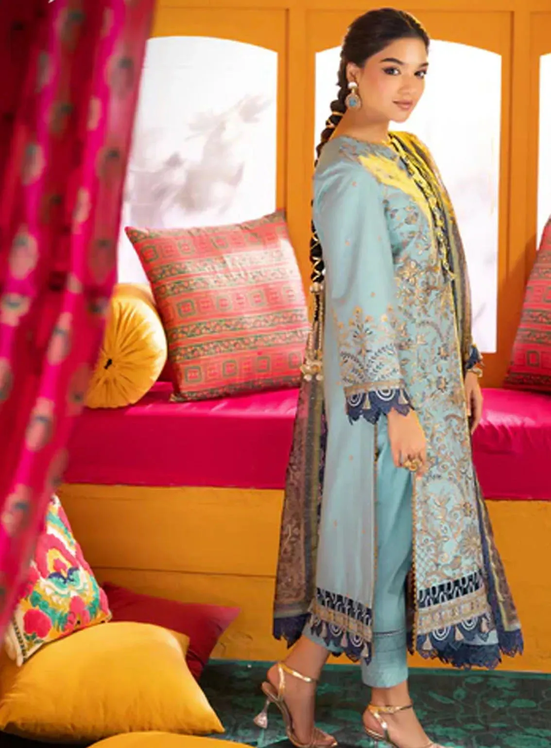 Asra By Asim Jofa Eid Festive Lawn 3 Piece Unstitched Suit AJ24AE AJRA-12