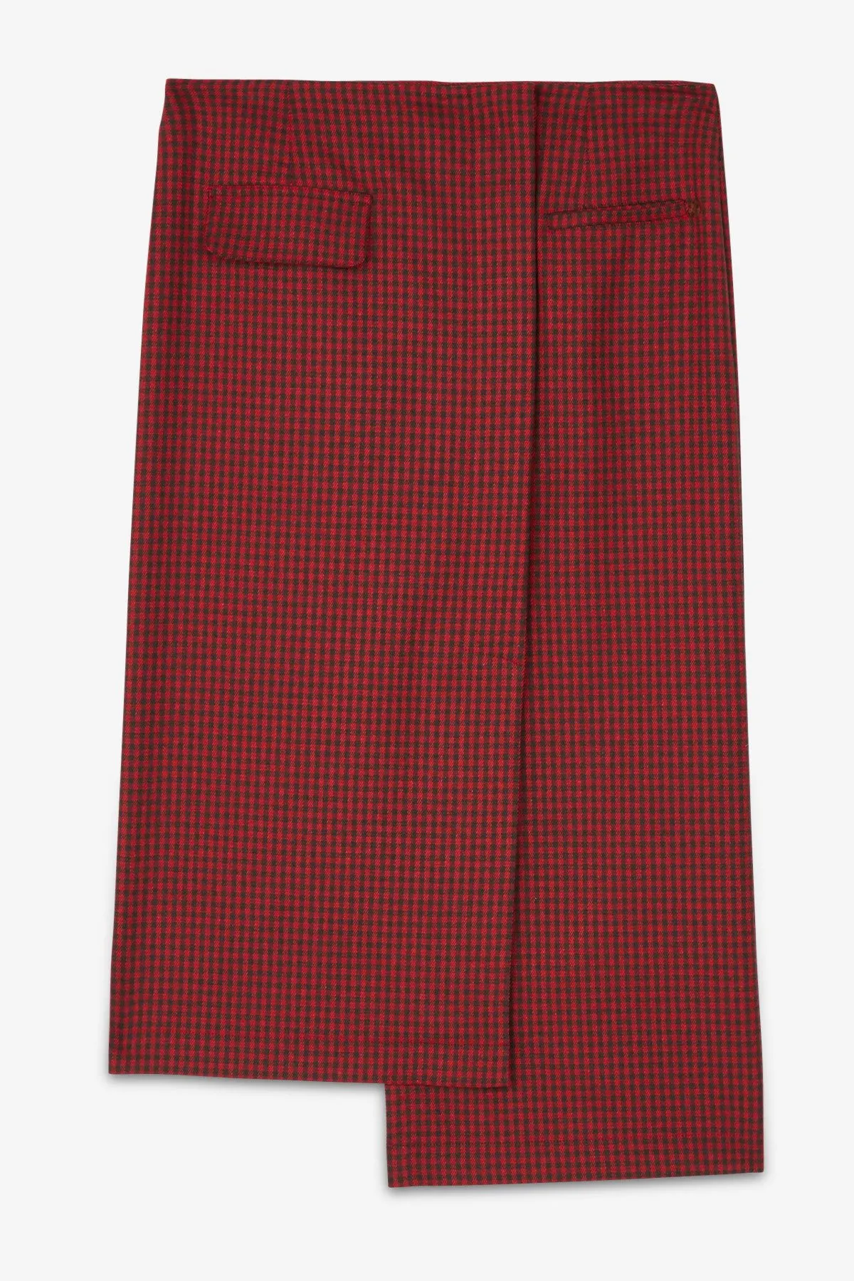 Asymmetric check skirt