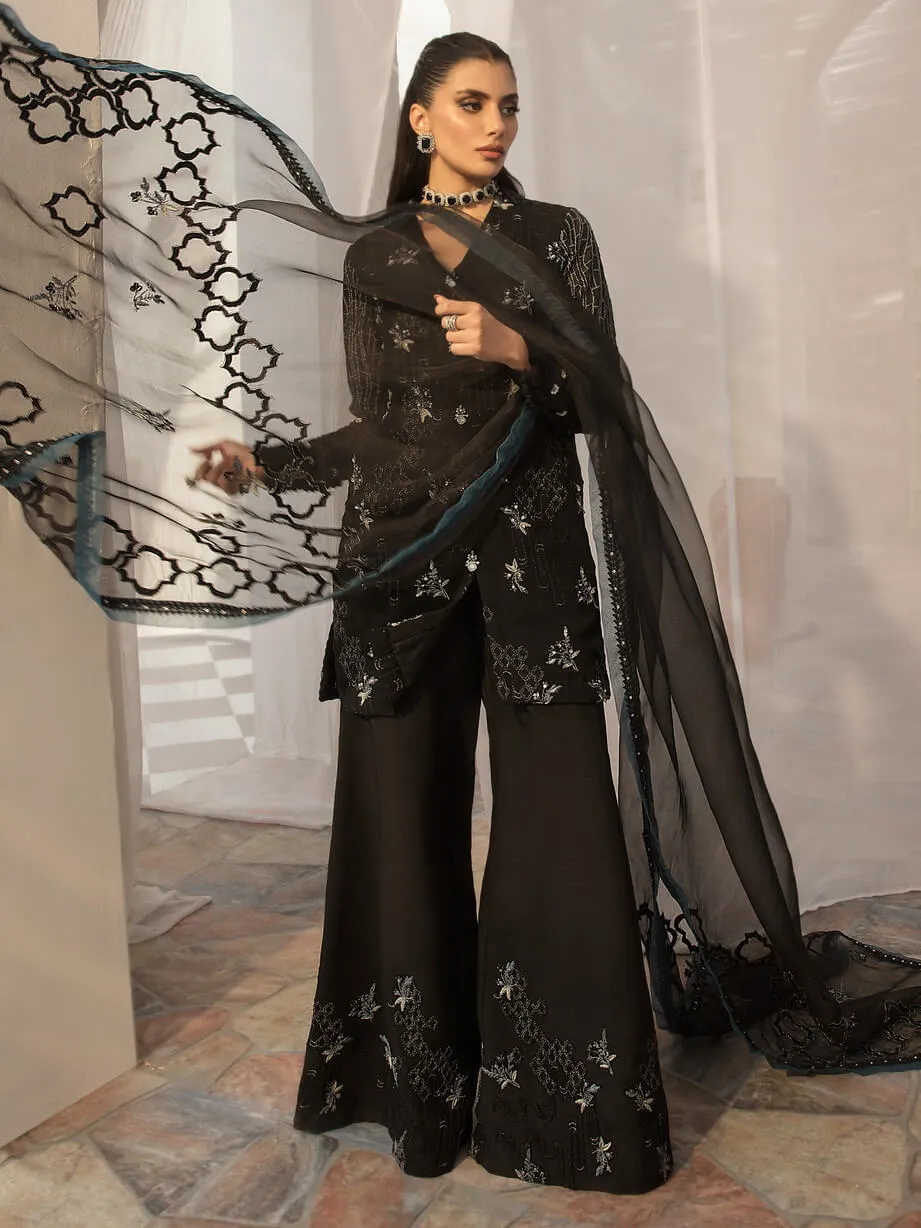 AZZAL by Ayesha & Usman Unstitched Embroidered Chiffon 3Pc Suit D-01 IRENE