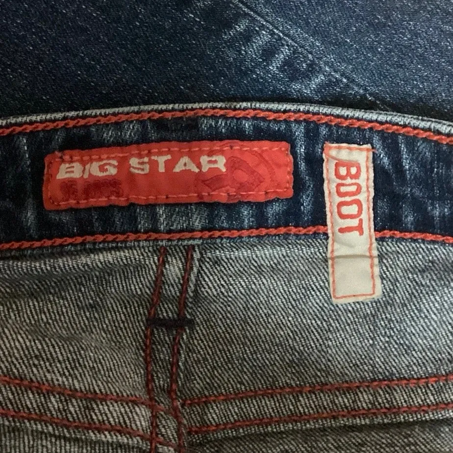 Big Star Blue Boot Cut Medium Wash Low Rise Stretch Ankle Denim Jeans Size 31R