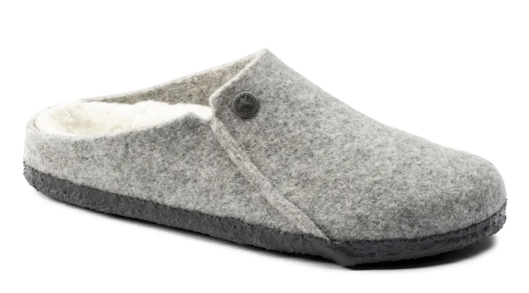 Birkenstock Womens Zermatt Slippers Wool Felt- Light Gray