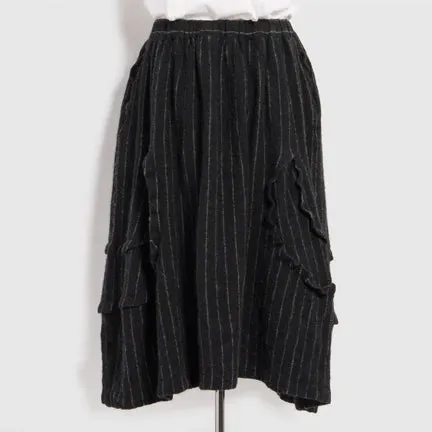 BLACK Comme des Garons Chalk Stripe Skirt (Black/White)