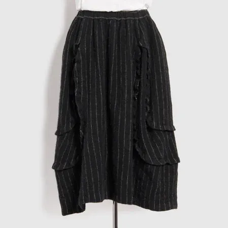 BLACK Comme des Garons Chalk Stripe Skirt (Black/White)