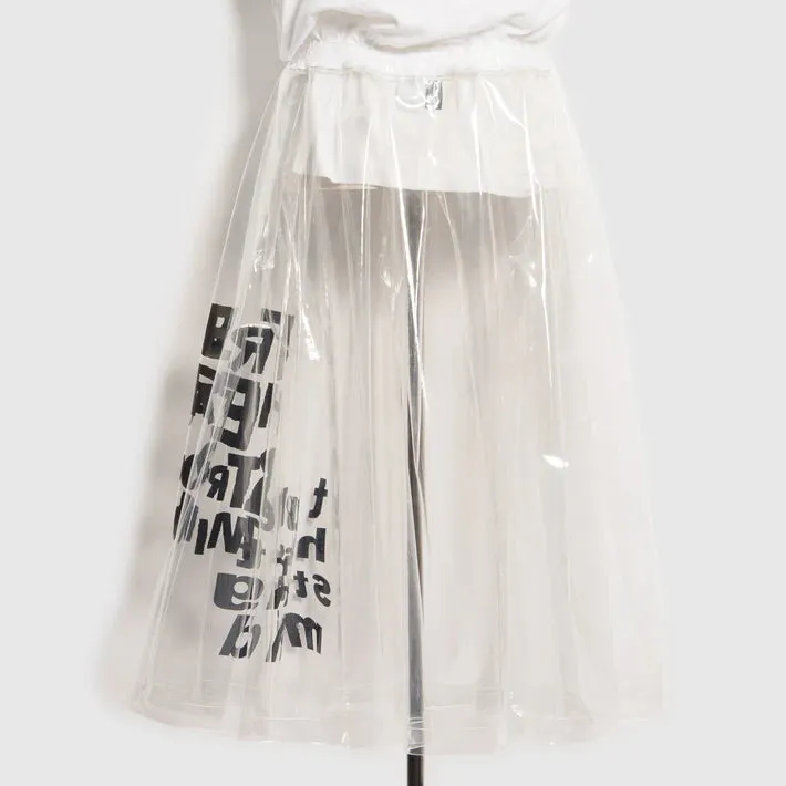 BLACK Comme des Garons Clear Message Skirt (Clear)