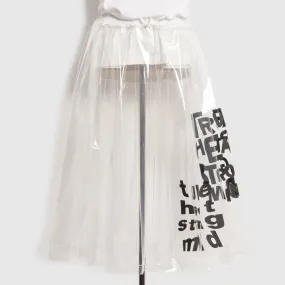 BLACK Comme des Garons Clear Message Skirt (Clear)