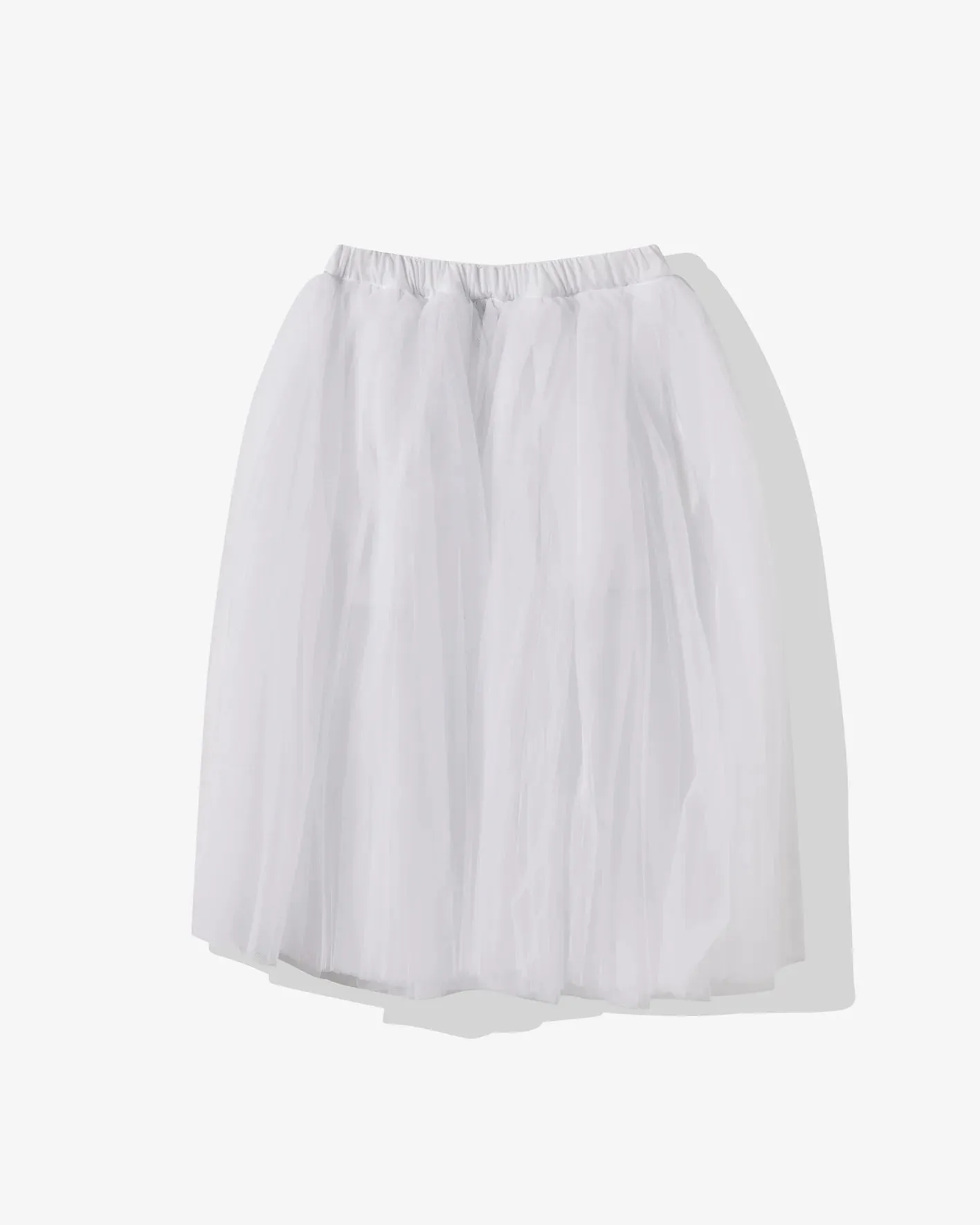 BLACK Comme des Garons Tulle Mid Length Skirt (White)