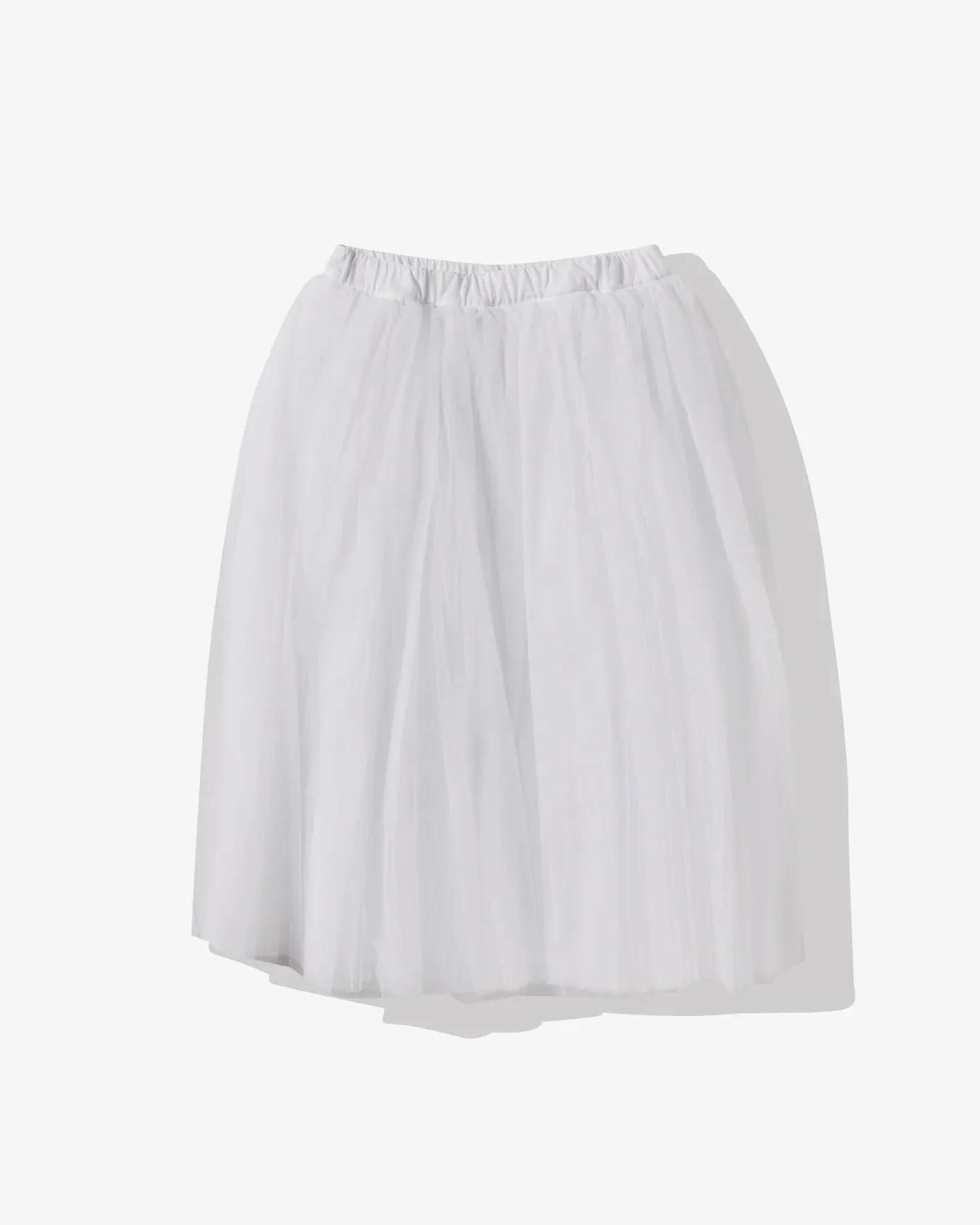 BLACK Comme des Garons Tulle Mid Length Skirt (White)