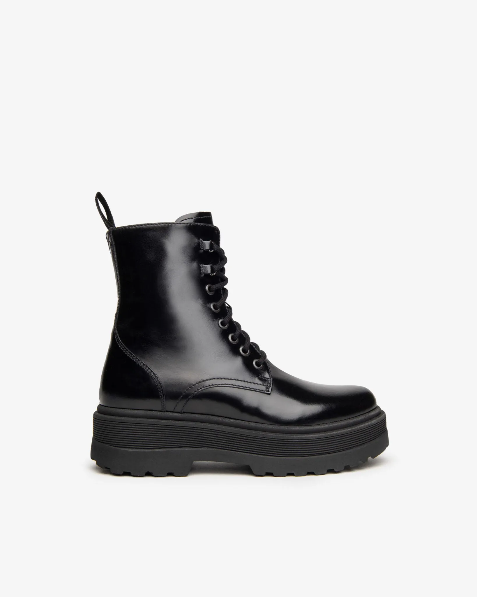 BLACK PLATFORM BOOT WITH LACES - NERO GIARDINI