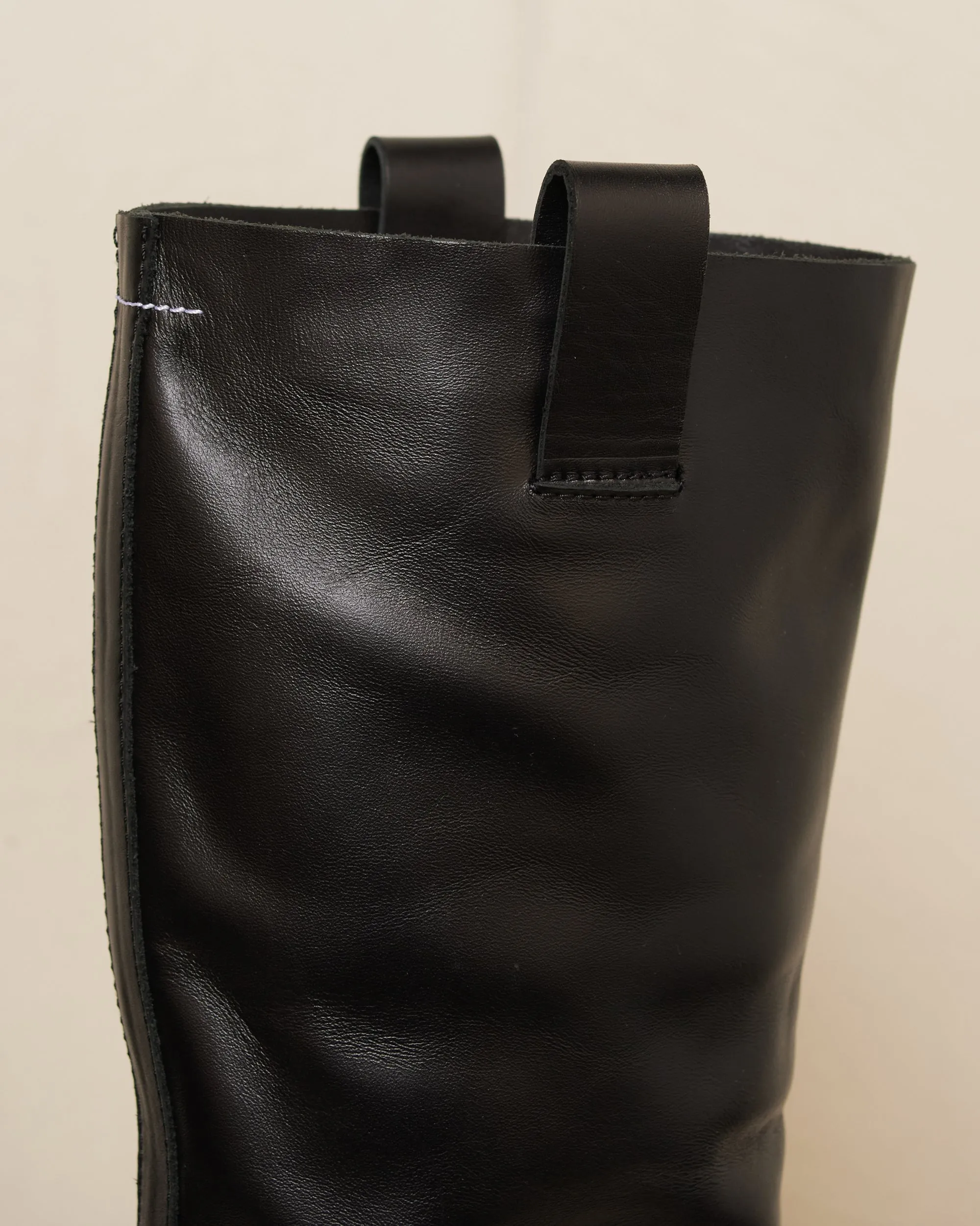 Black Stacked Riding Boot