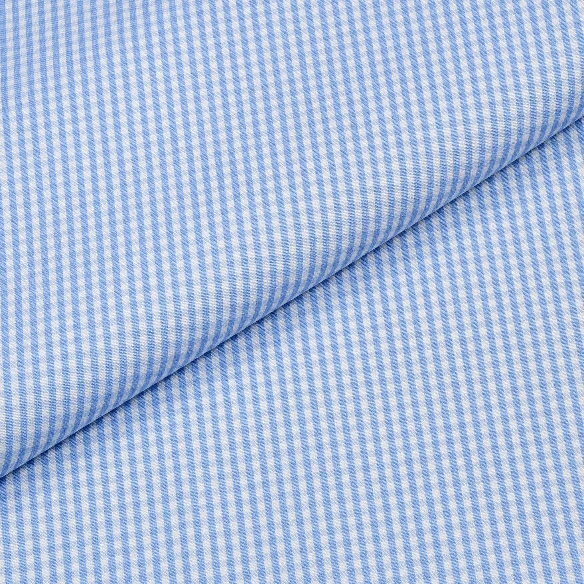 Boeing Popeline Blue Gingham Cotton Shirt