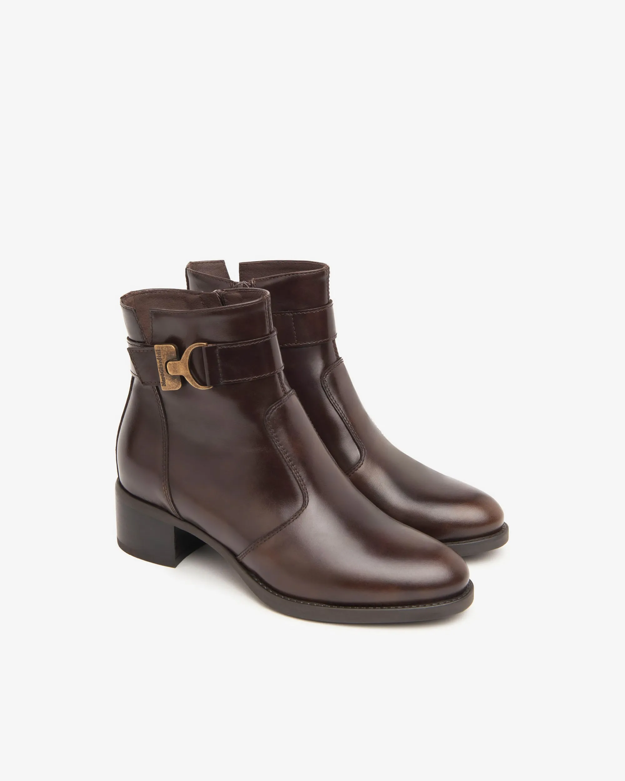 BROWN LOW HEELED ANKLE BOOT - NEROGIARDINI