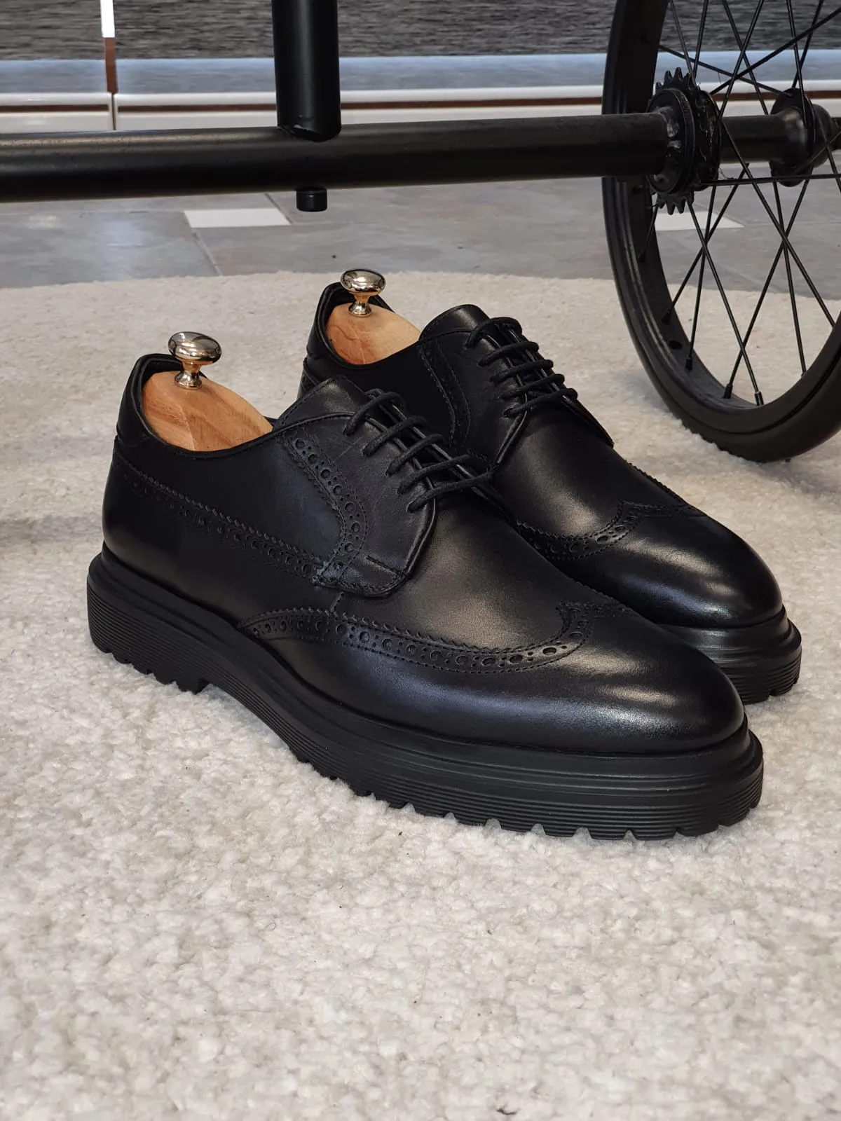 Buy Black Wingtip Oxfords by GentWith.com with Free Shipping