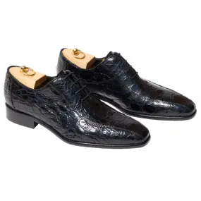 Calzoleria Toscana H778 Alligator Oxfords Black