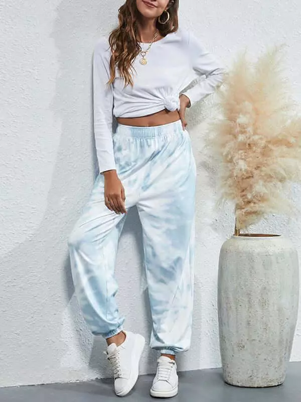 Casual Dye Fleece Women Pants