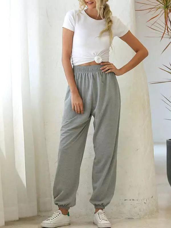 Casual Dye Fleece Women Pants