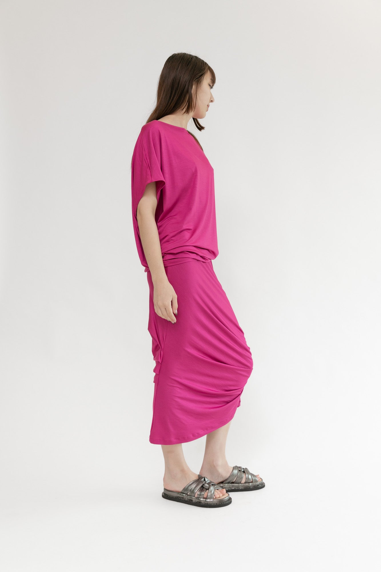 Caterpillar Long Skirt + Tube Dress | Orchid