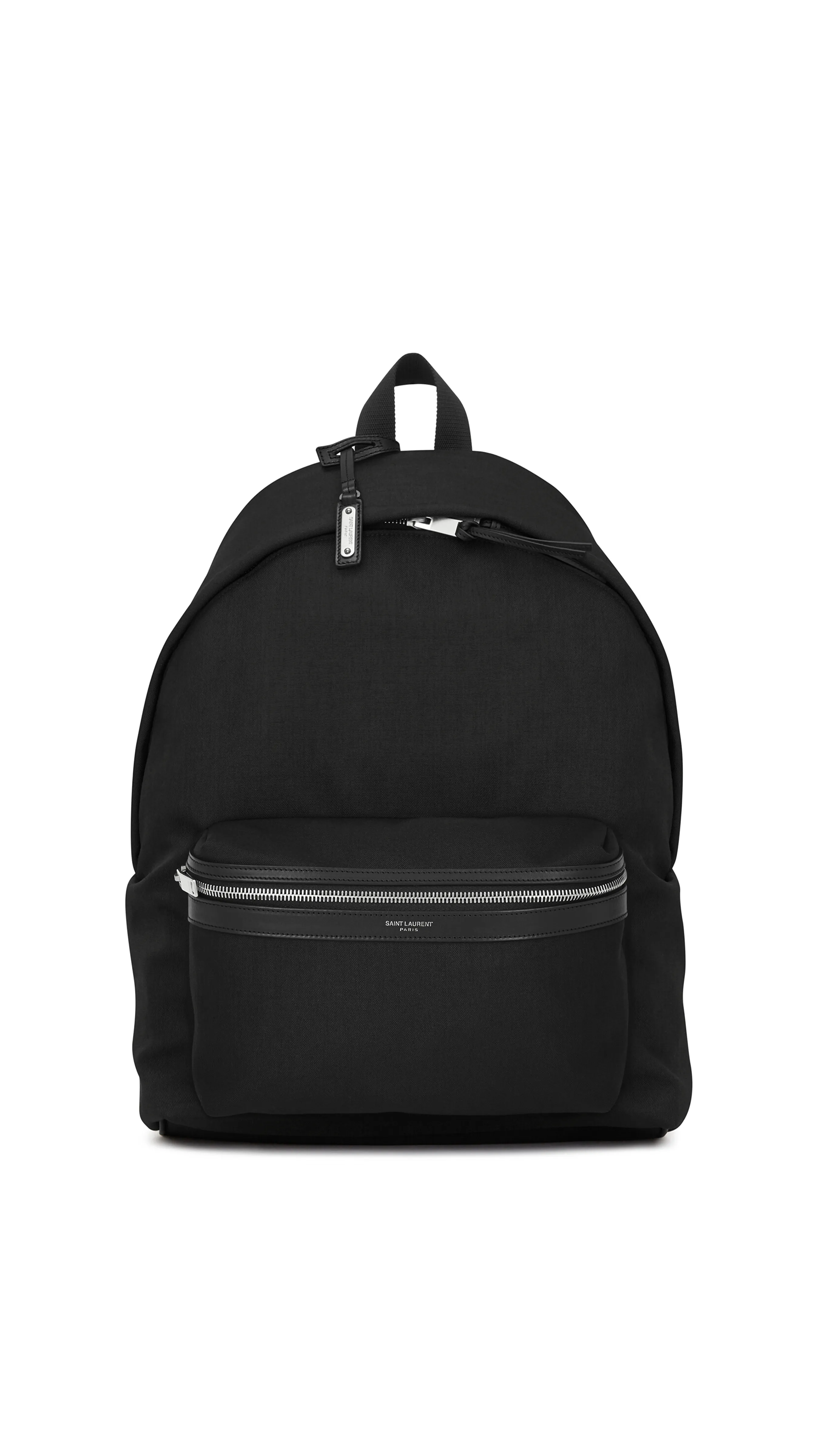 City Backpack in Canvas, Nylon and Leather - Black