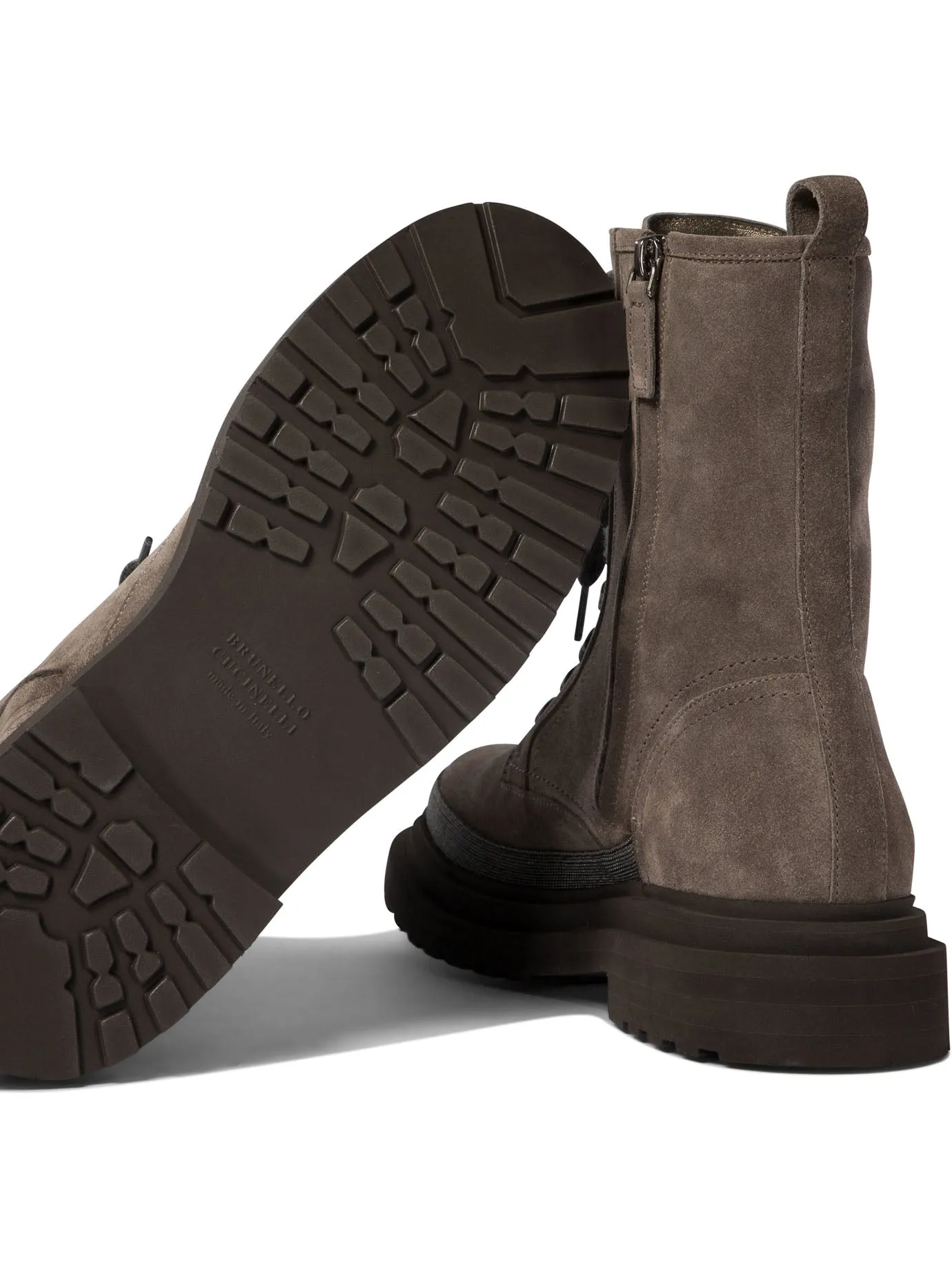 Combat Boots With Precious Contour Stivali & Stivaletti Grey