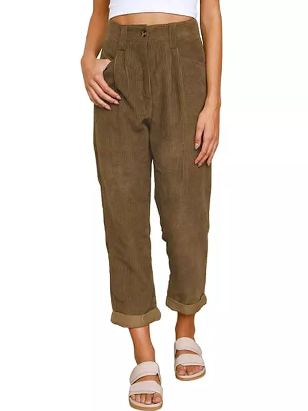 Corduroy Loose Straight Women Pants