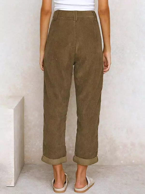 Corduroy Loose Straight Women Pants