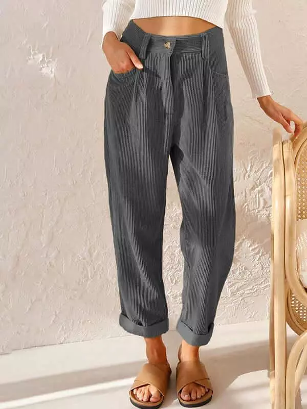 Corduroy Loose Straight Women Pants