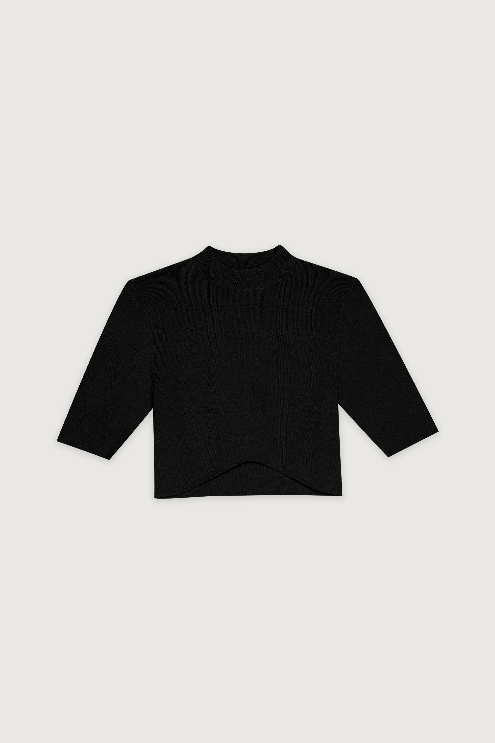 CROPPED MOCKNECK SWEATER