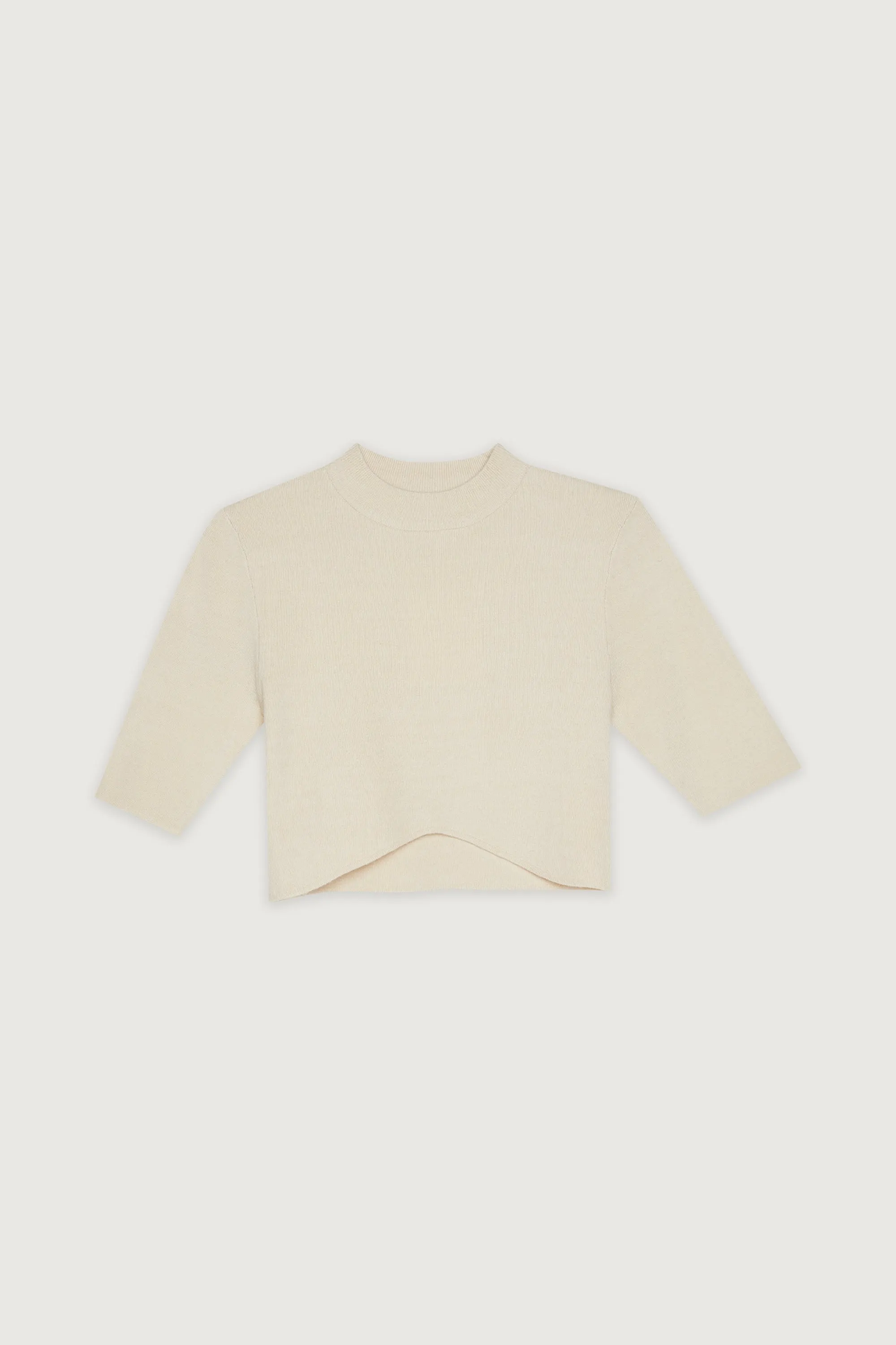 CROPPED MOCKNECK SWEATER