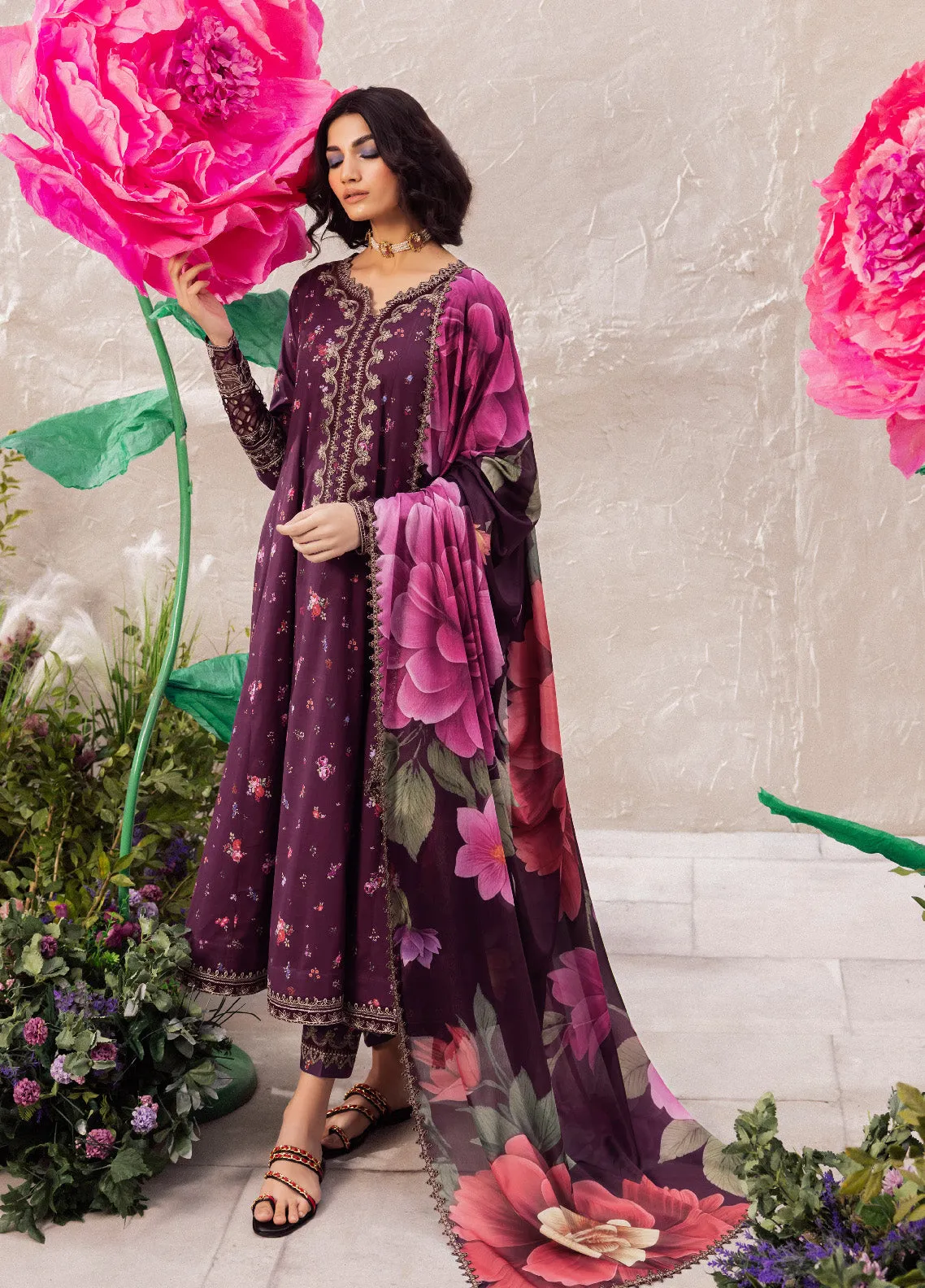 Dahlia By Iznik Embroidered Luxury Lawn 3 Piece Unstitched Suit IZ24DLL 06 TRANQUIL