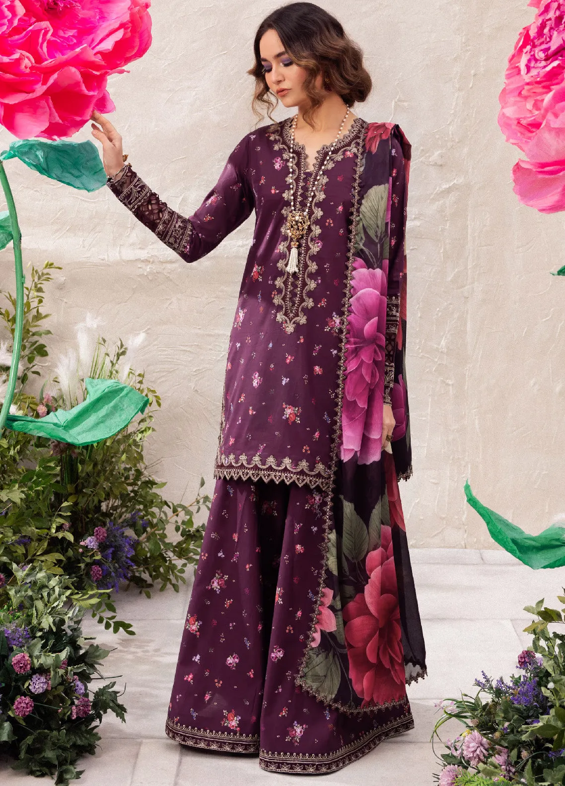 Dahlia By Iznik Embroidered Luxury Lawn 3 Piece Unstitched Suit IZ24DLL 06 TRANQUIL