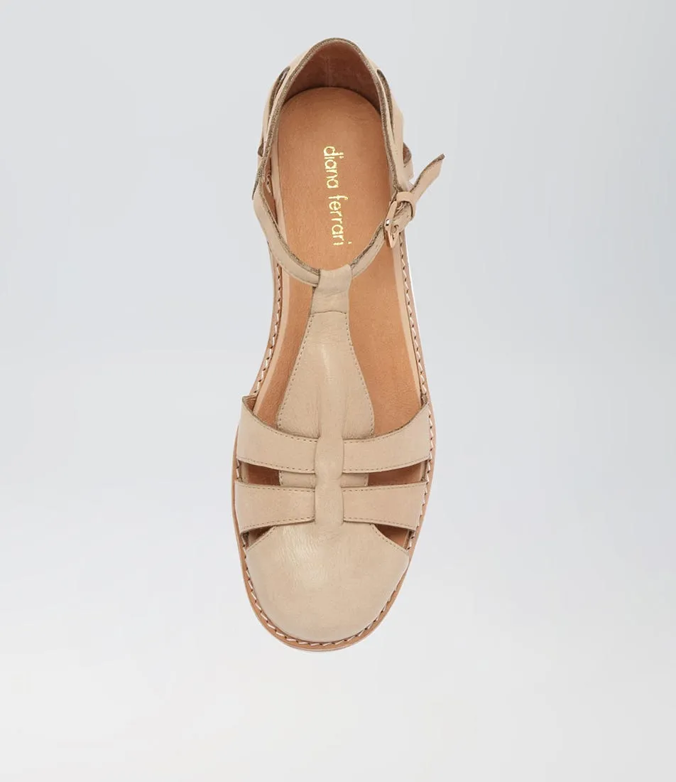 DIANA FERRARI Bobia Camel Leather Wedges