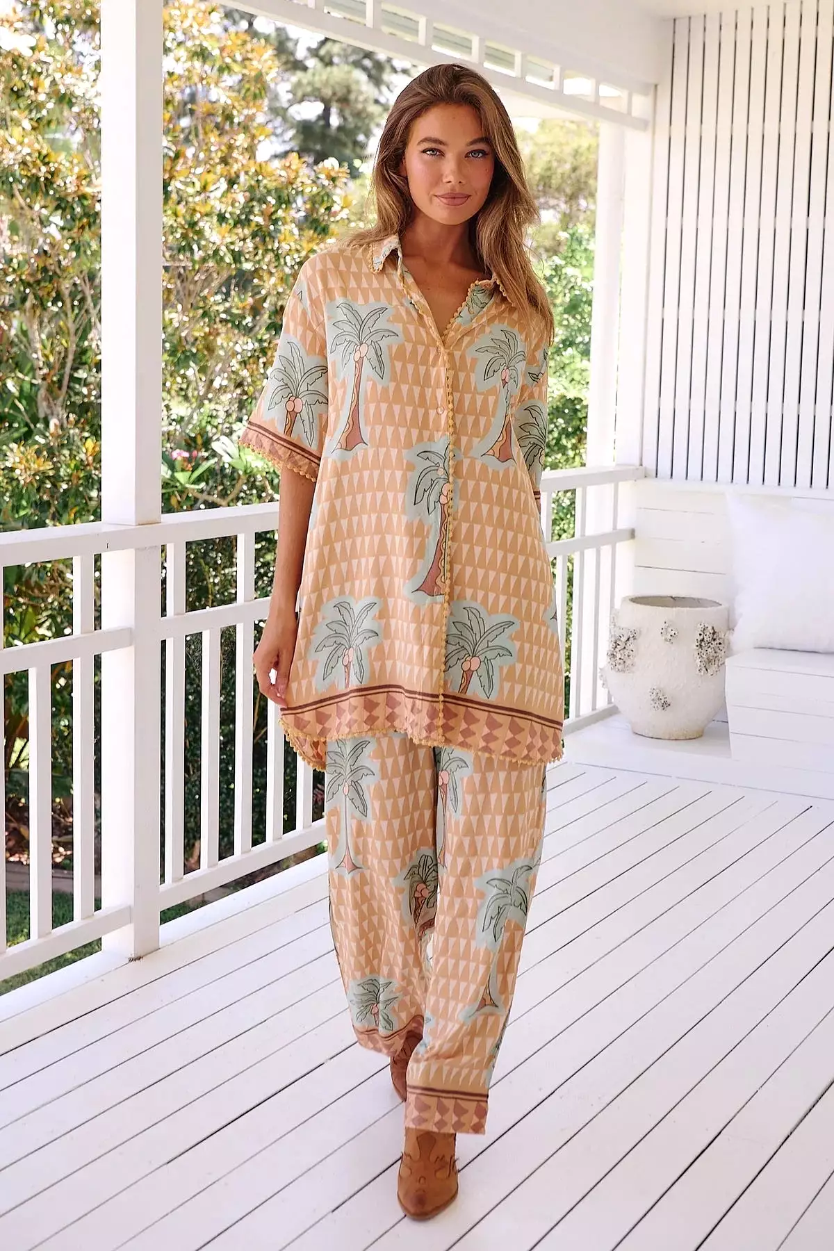 Dustin Tunic Blouse Dress - Sahara Sunset Collection