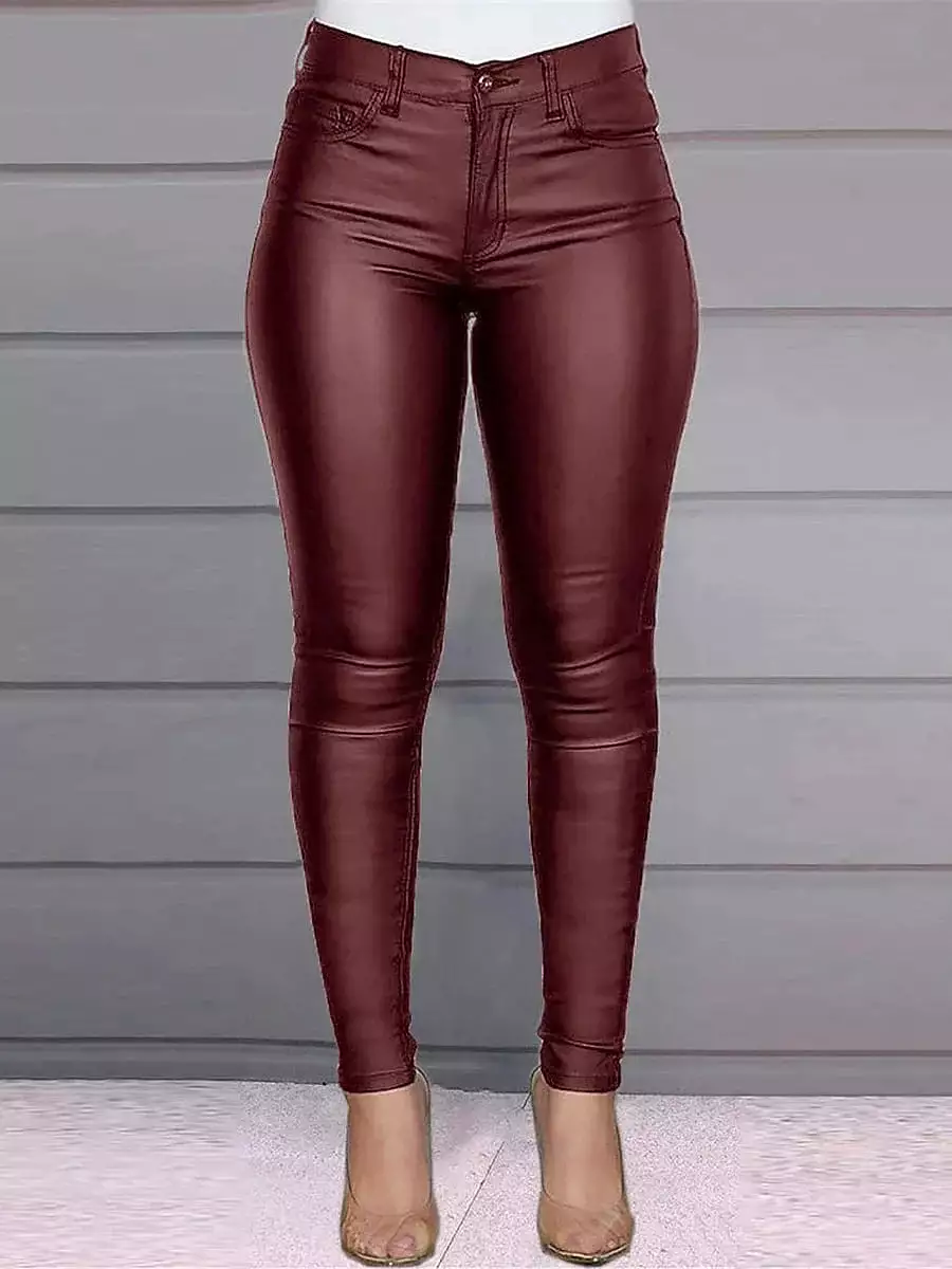 Elevate Your Style with Women's Slim Black Wine Pants for Fall and Winter Fashion