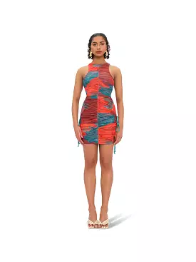 Eros Print Kasi Mesh Mini Dress