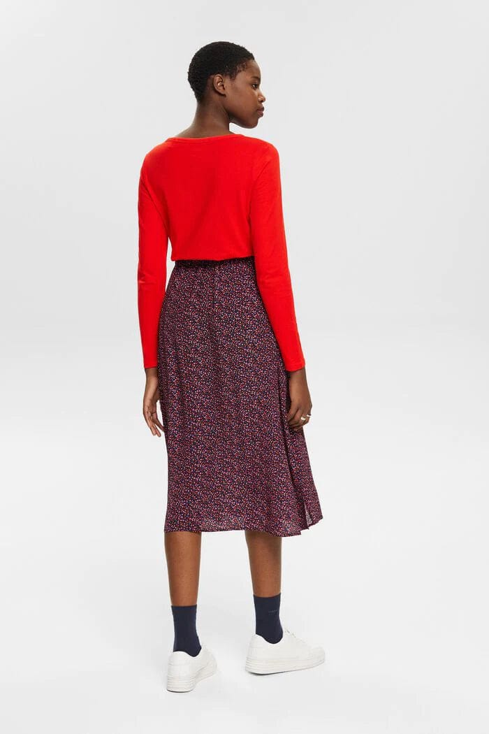 Esprit Printed Viscose Midi Skirt - 993EE1D301